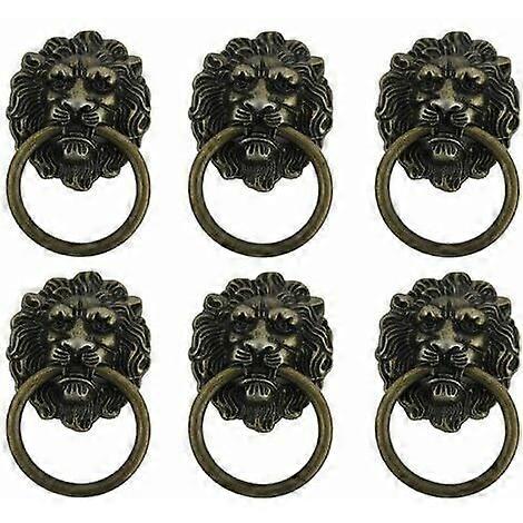 6 Pieces Furniture Knob Handle, Antique Lion Furniture Pull Hand In, Retro Handle Knob, Suitable For Furniture Handles, Practical