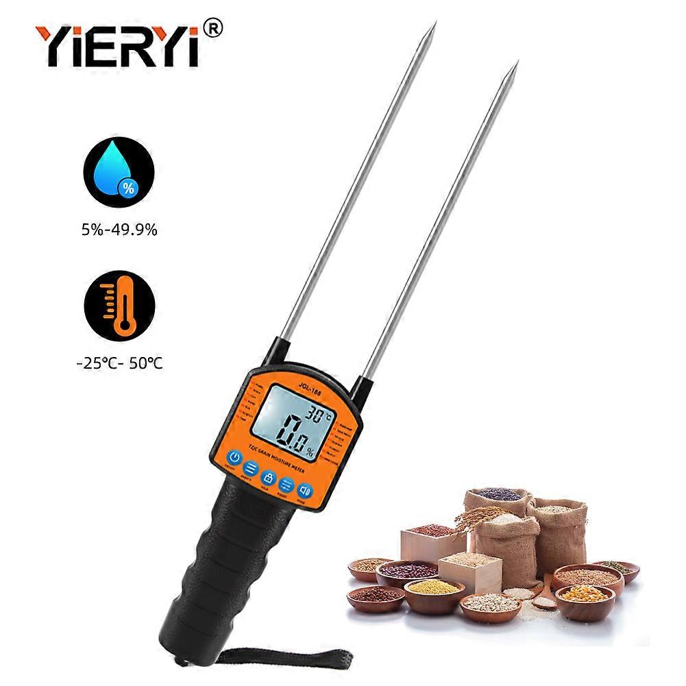 JGL-188 Digital Grain Moisture Meter 0.1% High Precision Grain Feed Cotton Soybean Storage Temperature Water Content Tester