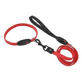 Pet Light Emitting Leash Collar USB Charge Red Dog Walking Collar Leash