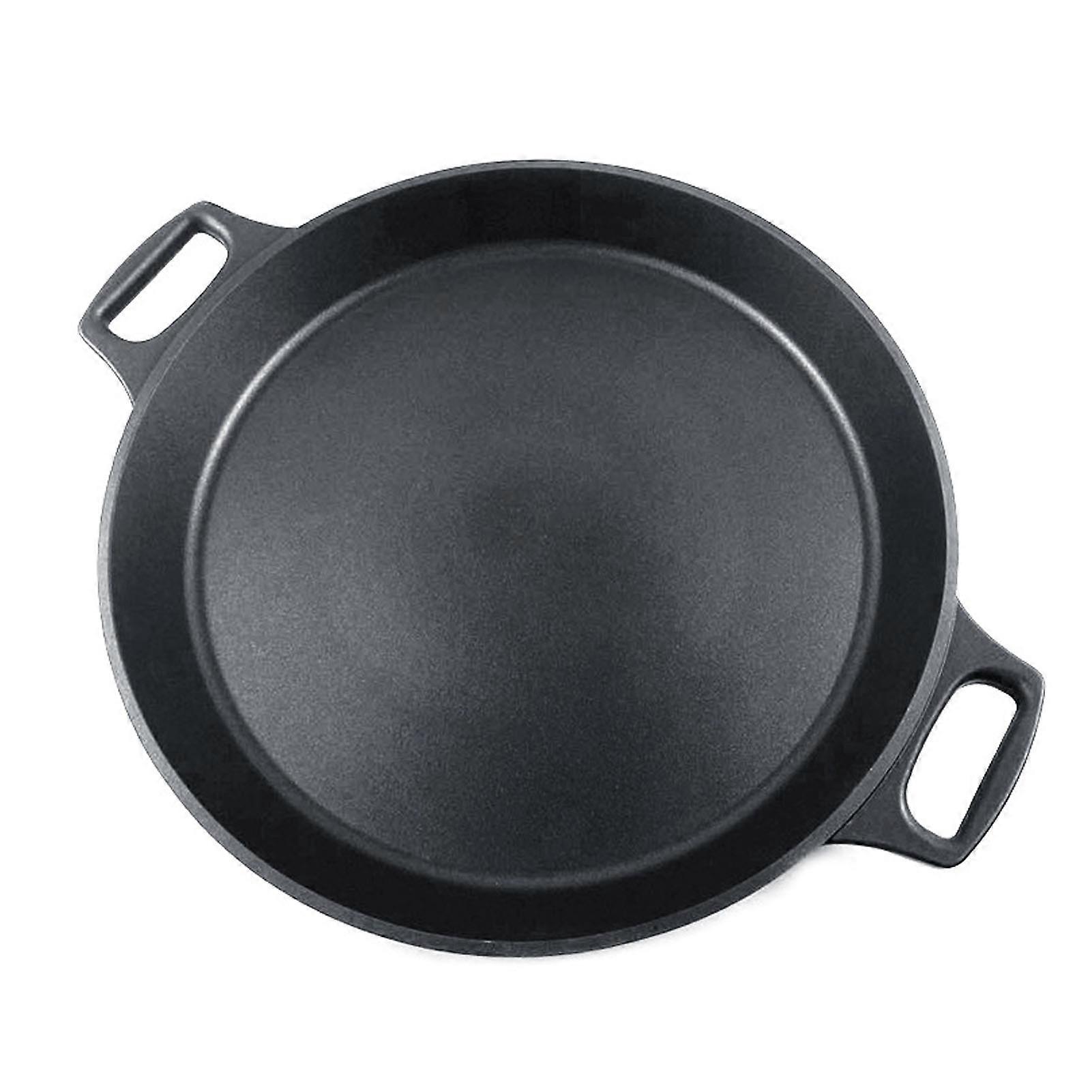 デュアルハンドルフライパンアルミニウム合金ノンスティックユニバーサルクッキングフライパン調理器具屋内屋外調理キャンプグリルコンロ32cm / 12.6in