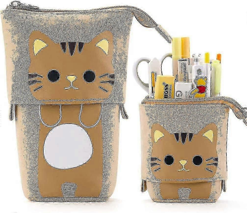 Katze Federmäppchen Leinwand Stifthalter Vertikale Schreibwaren Box Student Case