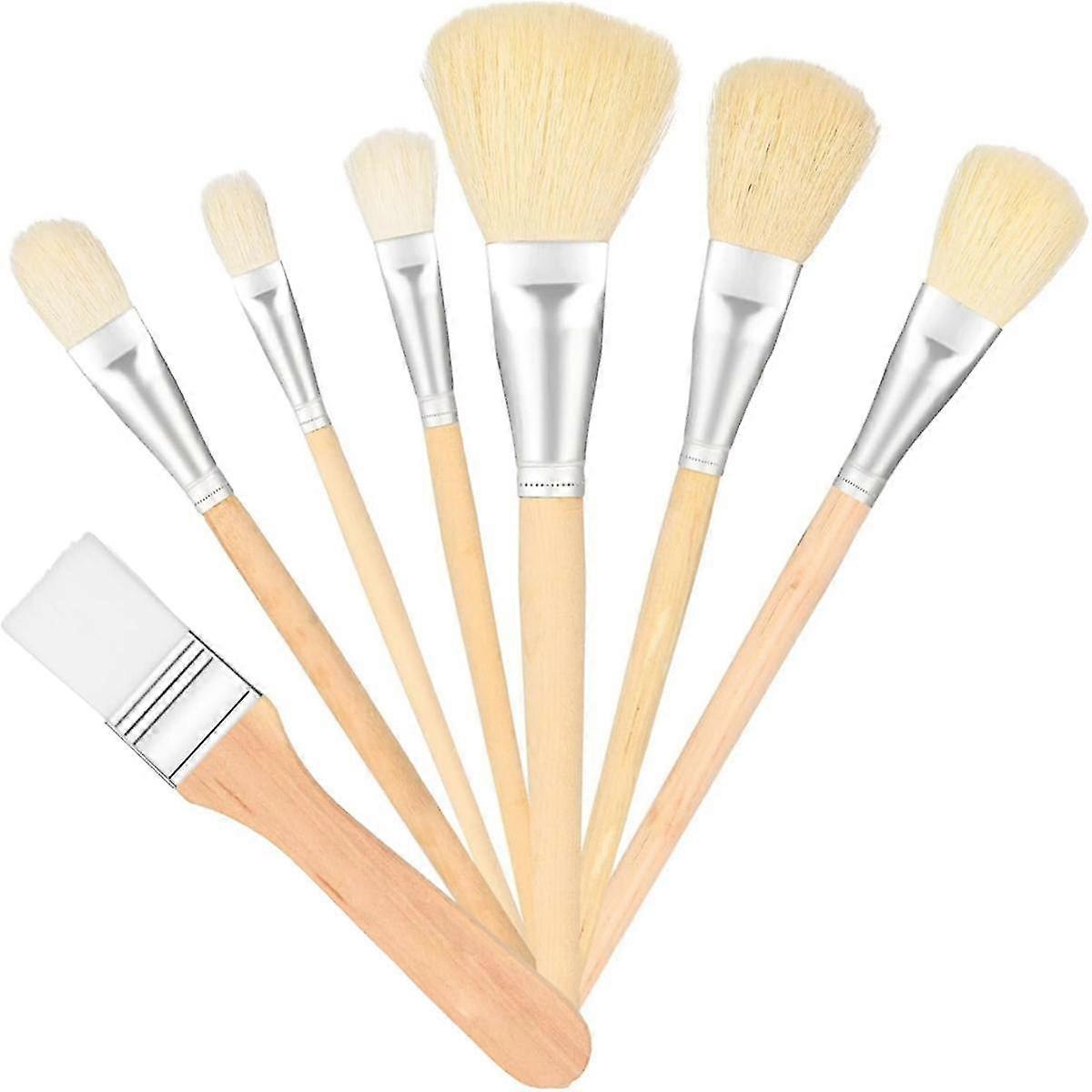Acrylic Painting Mop Brushes, 7 Pieces Various Sizes Acrylic Painting Mixing Brushes for Acrylic Watercolor Oil Art