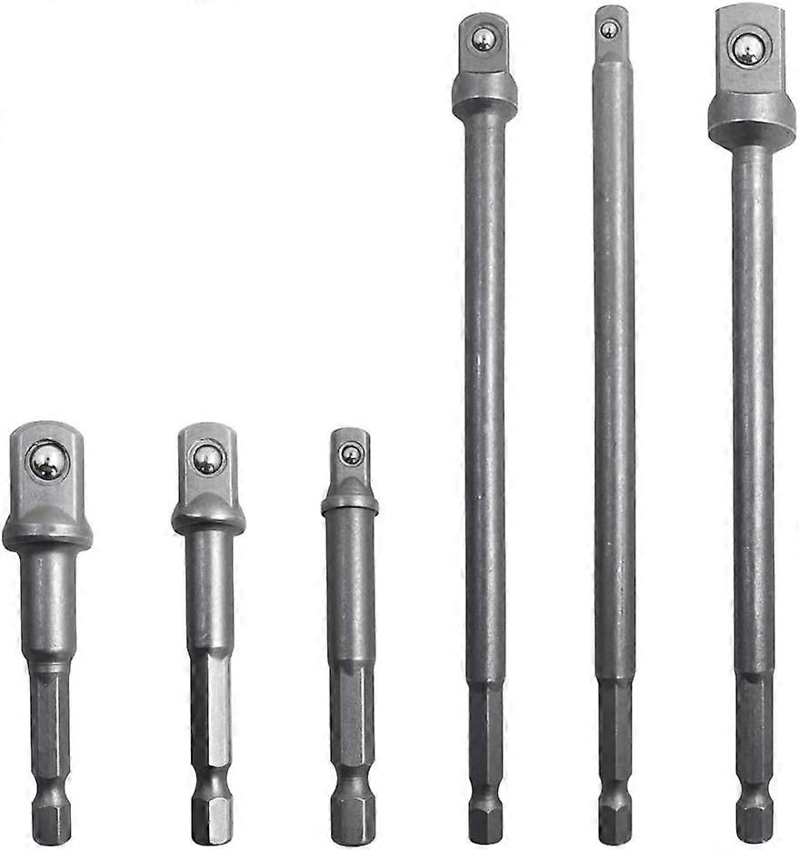 6pcs 1/4" 3/8" 12.7mm Hex Shank Socket Adapter Set for Impact Drill