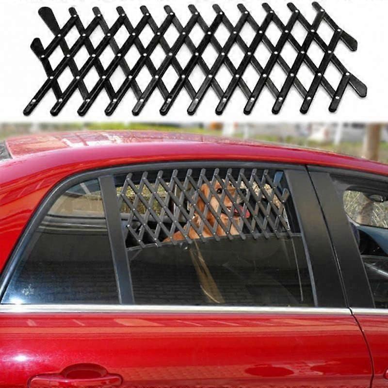 Pet Window Retractable Fence (Small 24.3*11.4*1.2cm),Pet Caravan Rear Window,Vent Guard,Universal Adjustable Safety Latch Retractable Fence