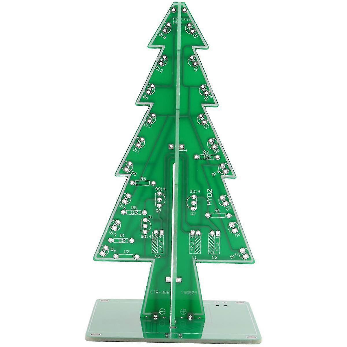 EEQKIT DIY Christmas Trees Soldering Project, 3D Christmas Trees LED Kits DIY Electronic Kit Soldering Assembly 7 Color Fun Kit