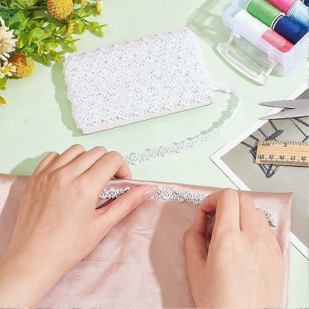 11 Yards S Shaped White Gimp Braid Trim Woven Braid Trim 0.4inch Decorative Gimp Trim Ribbon Lace Scroll Braid Trim for Costume Bag DIY Crafts Sewing 