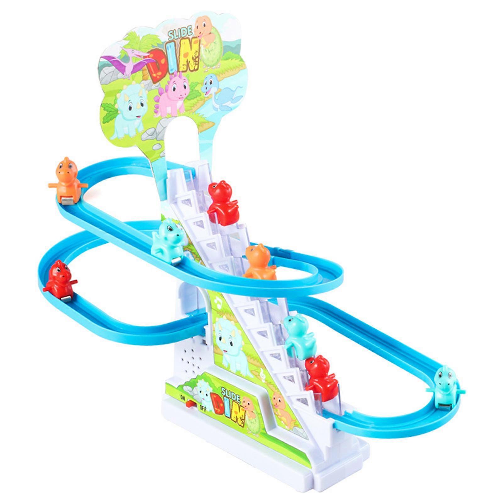 50% Off-Dinosaur Track Συρόμενο Παιχνίδι με Μουσική &; Φώτα, Ταιριάζει για Ηλεκτρική Αναρρίχηση Σκαλοπατιών