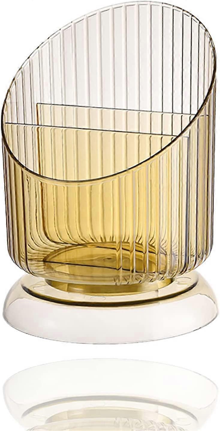 Irregular Cylinder Makeup Storage Box Plastic Yellow