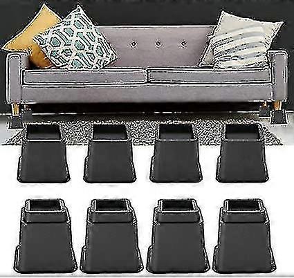 ベッドライザー、8pcs pp家具レイザー調節可能なベッドチェアソファライザーフィートリフトセット4 x 5 "/ 4 x 3"利用可能なブラックTW