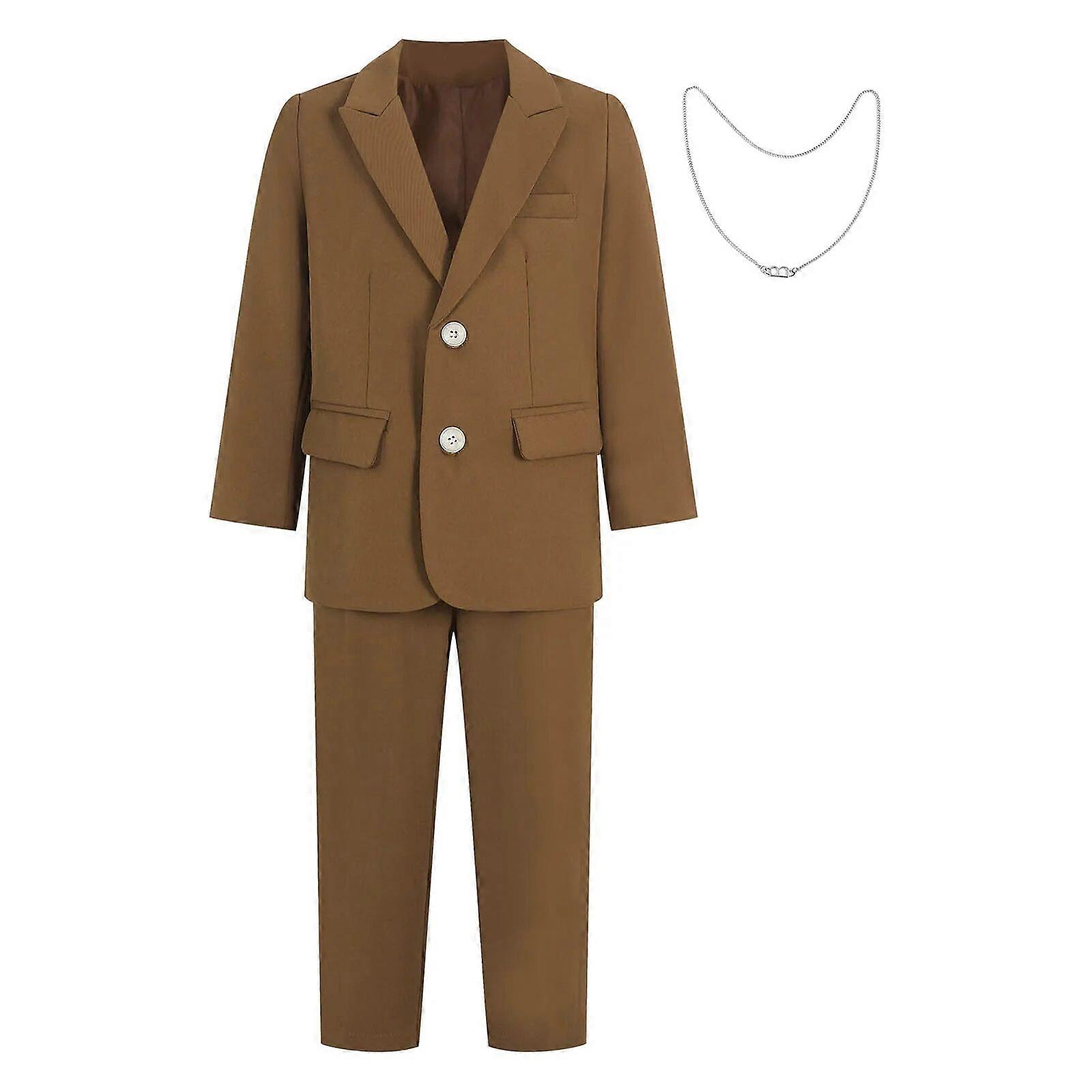 Barn Gentleman Outfits Långärmade kavajer Byxor Barn Fest Kläder Set För dop Dop Bär Skoluniformer