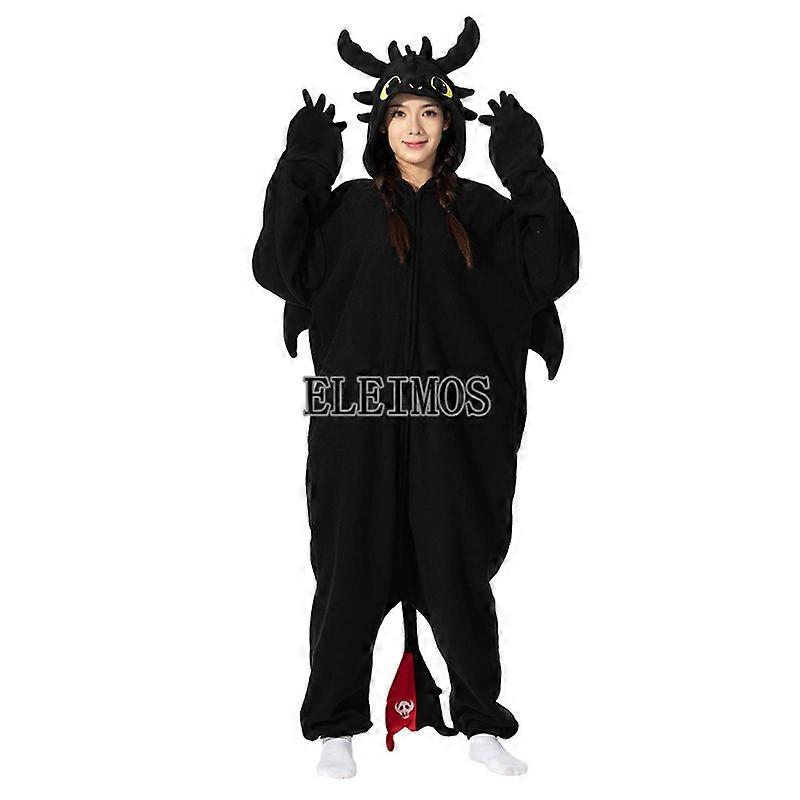 Kigurumi Onesie الكرتون Tothless بيجاما للبالغين النساء الرجال بيجاما الحيوانات ملابس منزلية هالوين تأثيري حزب زي