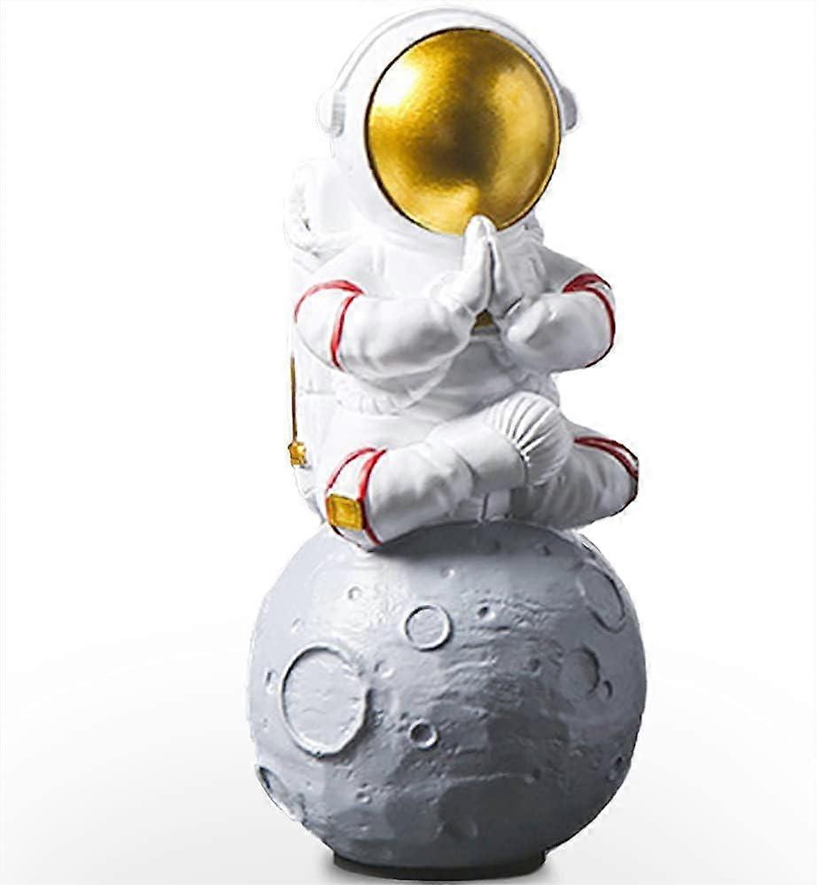 Astronaut Figurine Statue Resin Spaceman Planet Desk Ornament