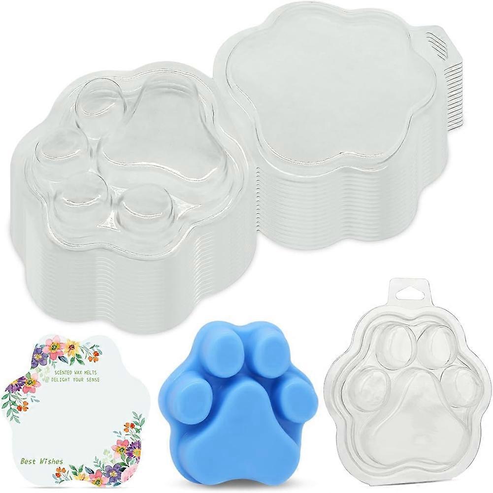 25 Pack Cat'S Claw Shaped Wax Melt Clamshells, for Wax Cubes, Clear Empty Cube Tray Molds for Wickless Tarts Candles