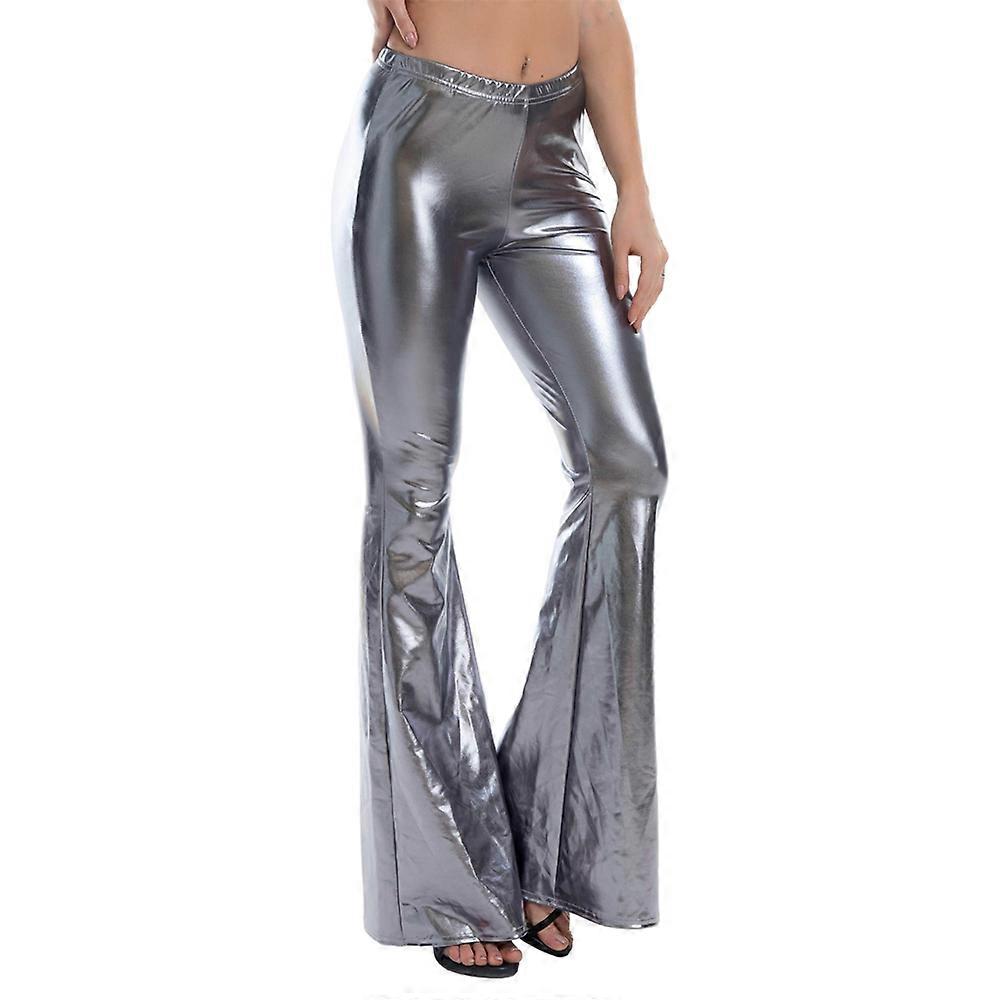 Women's Flared Pants Casual Shinny Metallic Sequins Slimming Pants Trousers Carnival Costumes For Women