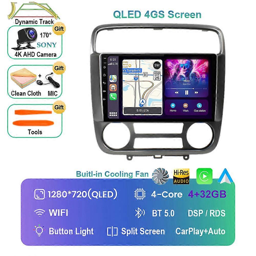 Android 13 For Honda Stream 1 2000 - 2006 Car Radio GPS Multimedia Navigation Stereo Video Player Auto Carplay 4G WIFI QLED DSP