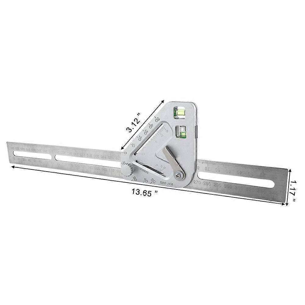 100% New Upgraded Multi-Angle Measurement Ruler with Unique Tightening Mechanism for One-Handed Operation