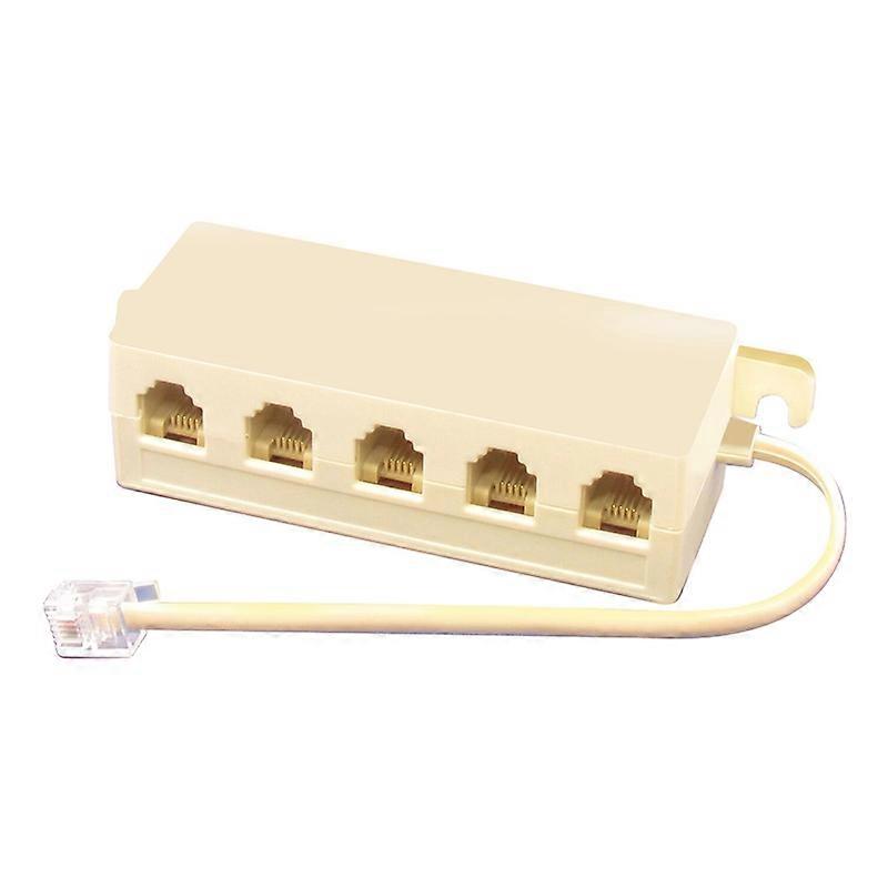 5 Ways 4C RJ11 Telephone Socket Modular Jack Line Splitter Adapter Connector