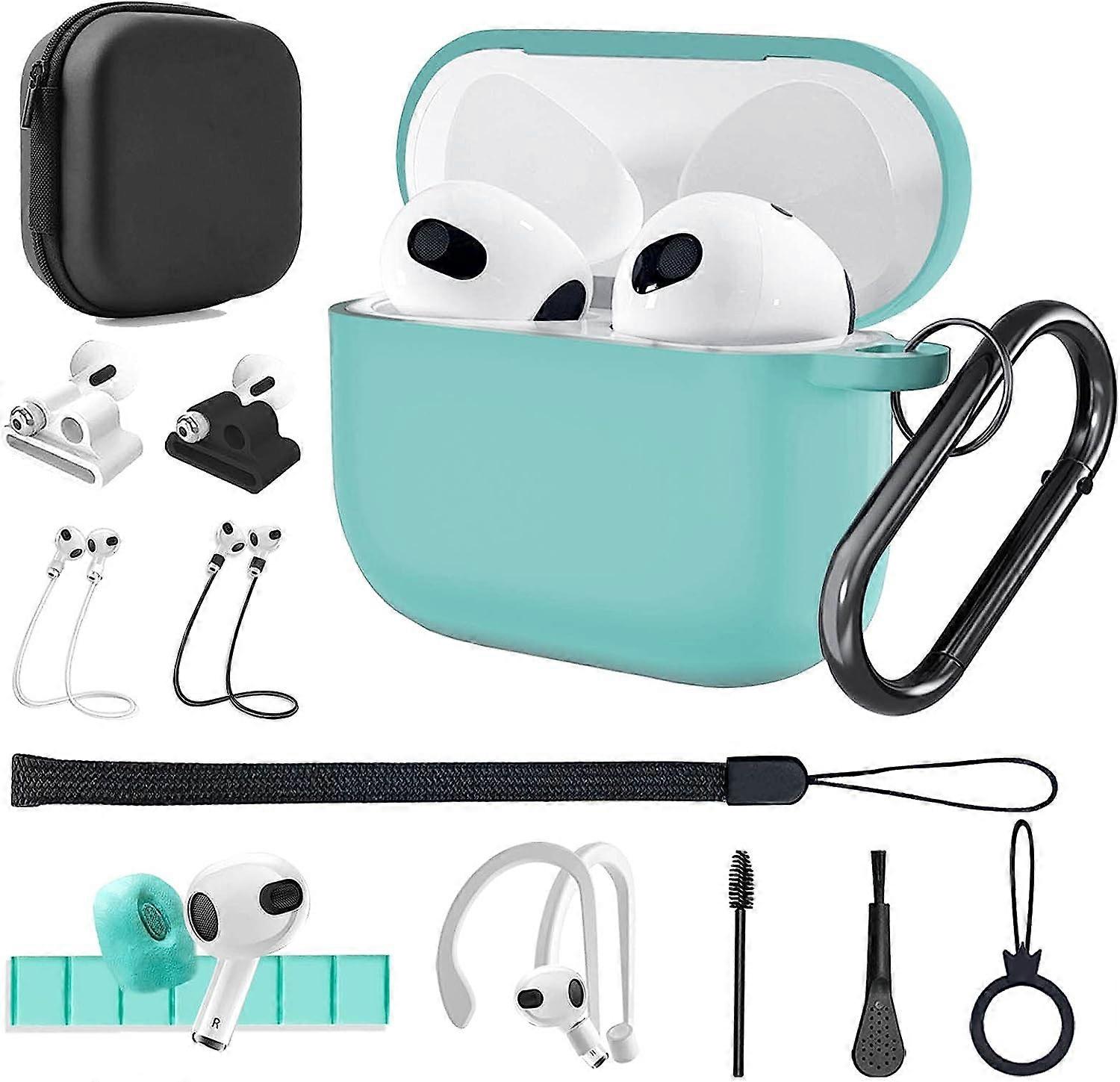 LINCMAN pour Airpods 3 Case (sorti en 2021) 13 en 1 Housse en silicone AirPods 3rd Accessories Set k
