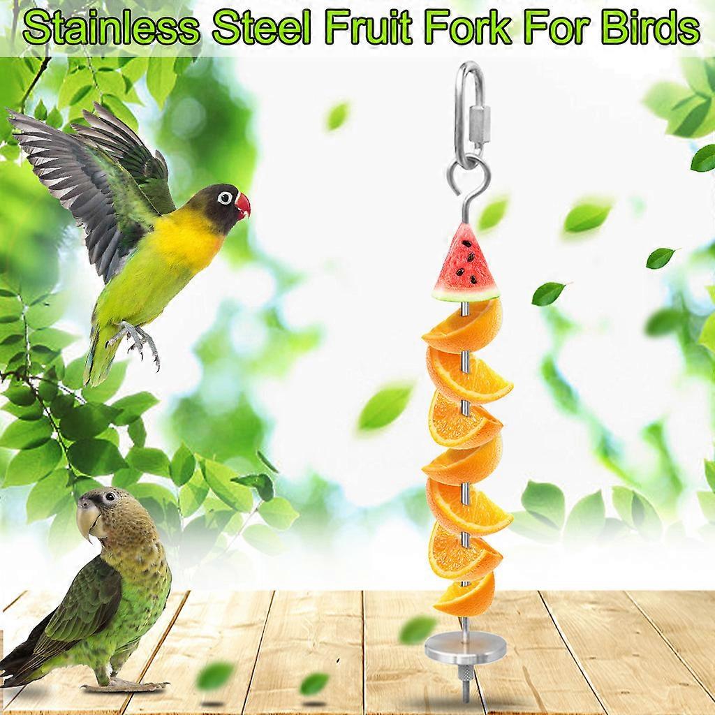 Vogelfutterhalter Tainless Stahl Papagei Obst Gemüse Stick Halter Treat Spieß Feedboxes für Feeder