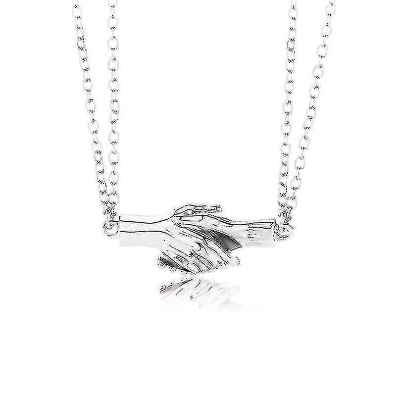 1 paire de colliers magnétiques avec pendentif en forme de poignée de main pour couple, pour amoureux et meilleurs amis