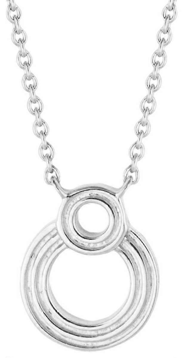 Beginnings Ridged Double Open Circle Necklace - Silver