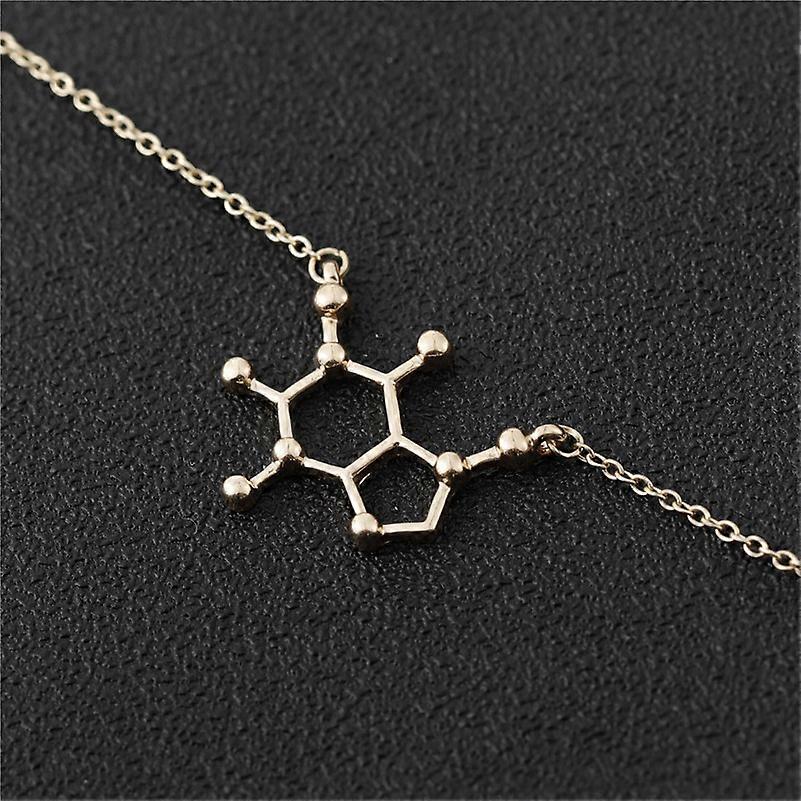 Daisy Caféine Molécule Chaîne Bracelet Science Structure Chimique Hormone Café Dopamine Sérotonine Charme moléculaire pour les femmes