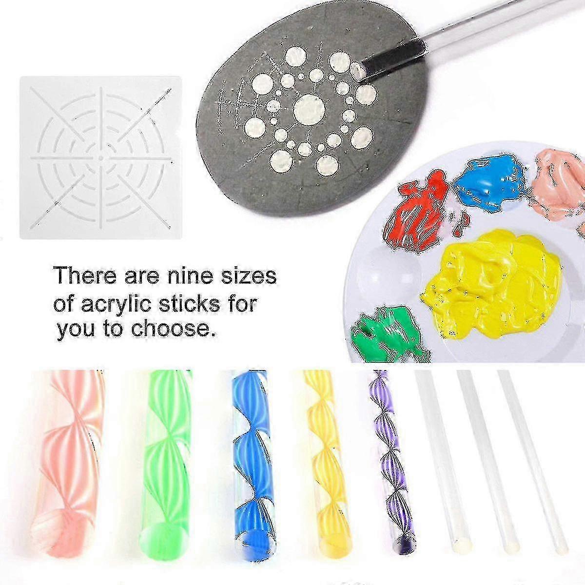 36pcsマンダラ点在絵画岩ドットネイルアートペンステンシルペイントツールキット