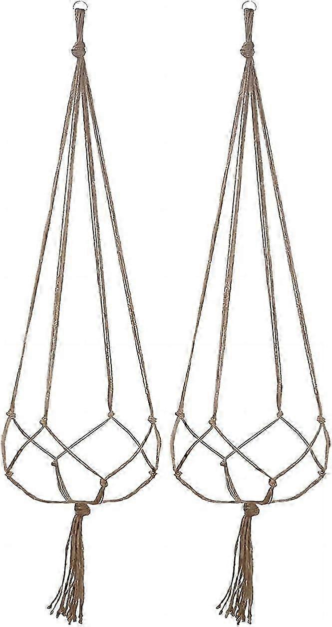 2 Pack Hanging Planters Baskets, Macrame Plant Hanger Set with 105cm Length