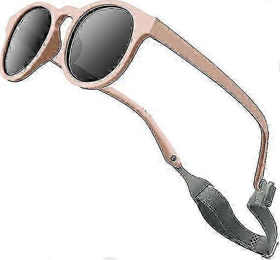 Flexible Polarized Baby Sunglasses Uv Protection With Adjustable Straps For Baby Girls 0-3 Years Old (pink)