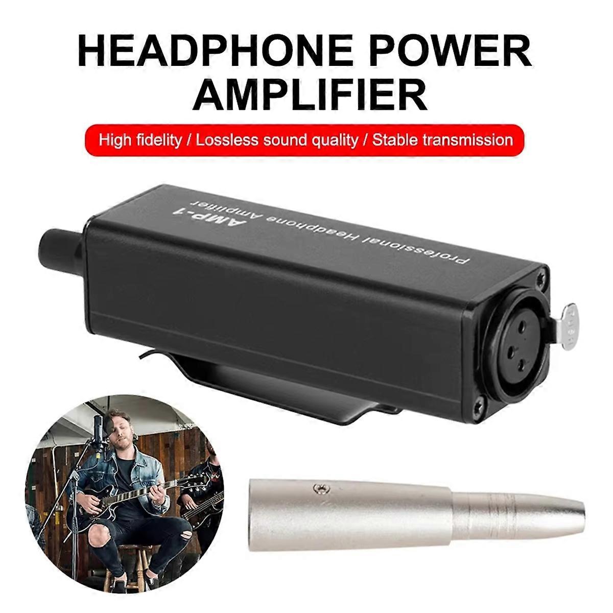 Portable Headphone Amplifier Converter XLR to 3.5MM Audio Interface Mini HIFI Headphone Amplifier Clip Mount Amplifier