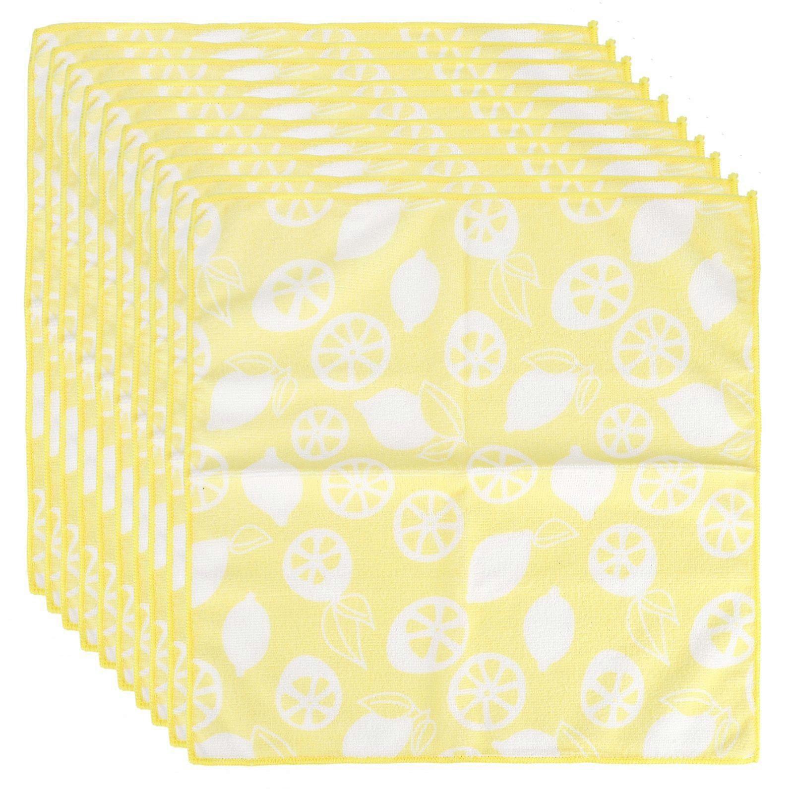 10PCS 40x40cm Fruit Pattern Reactive Printed Towel Super Absorbent Microfiber Towel Kitchen Use