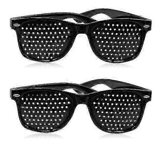 Lunettes, ensemble de 2 lunettes à sténopé pour l’amélioration de la vue Lunettes de vue noires unisexes pour Improvement_ (achat à prix coûtant)