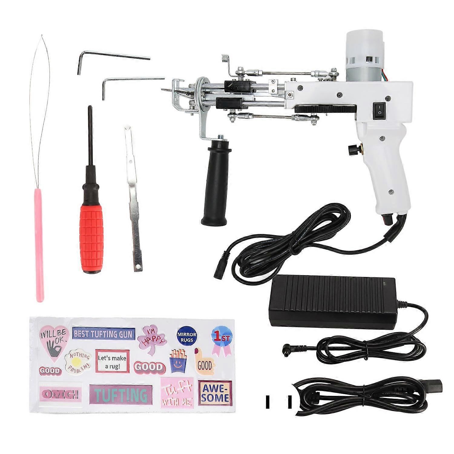 2 in 1 Rug Tufting Machine 40 Stitches Per Second Adjustable Speed Hand Crafted Electric Carpet Gun