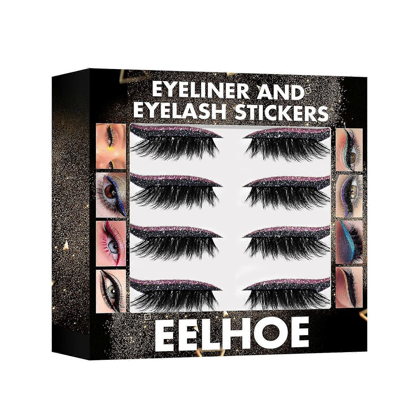 グリッターアイライナー - 7色、接着剤不要、粘着性、アイシャドウ、つけまつげ、カールまつげ、アイパッチ