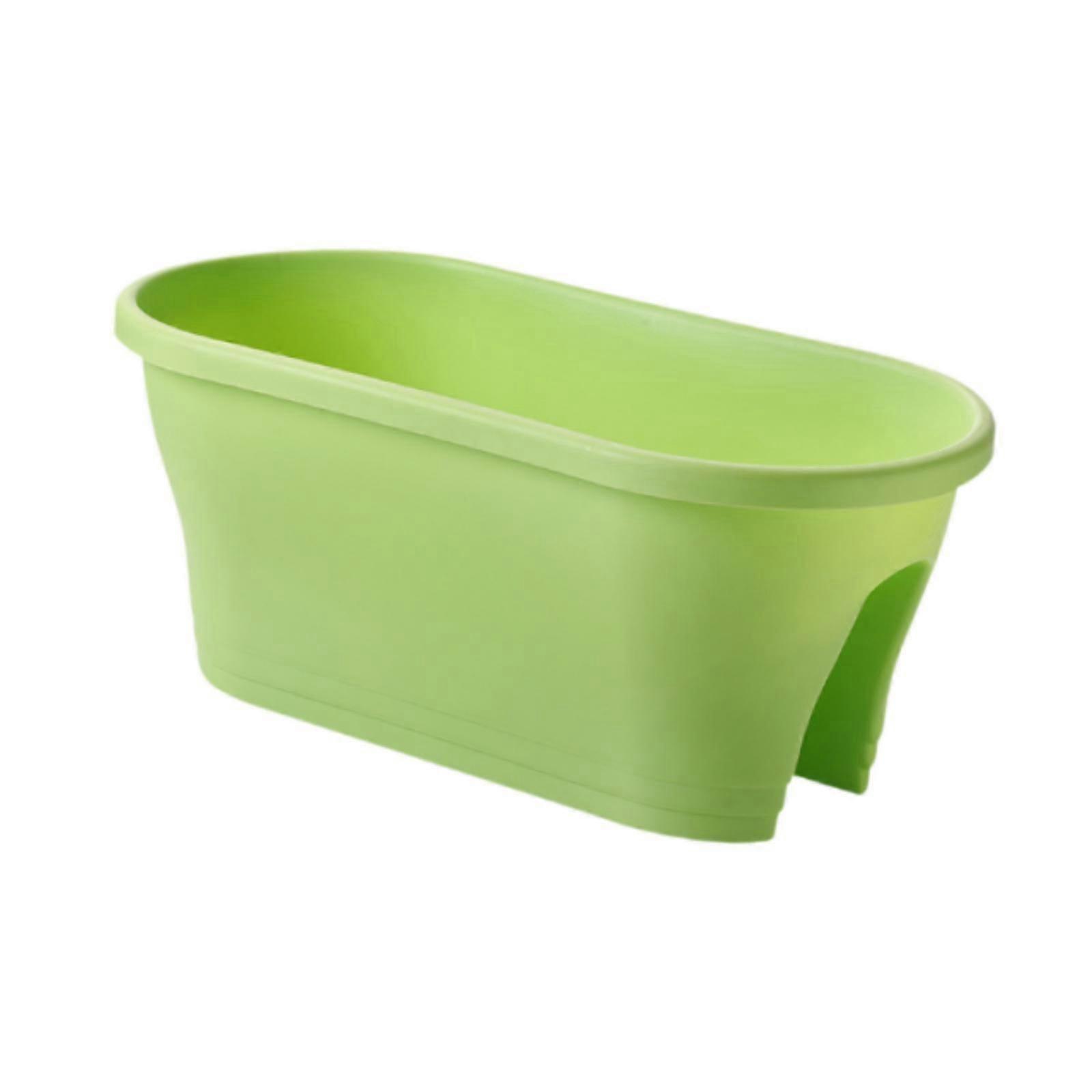Deck Rail Planter Flower Plant Pot Rail Planter for Windowsill Patio Outside green
