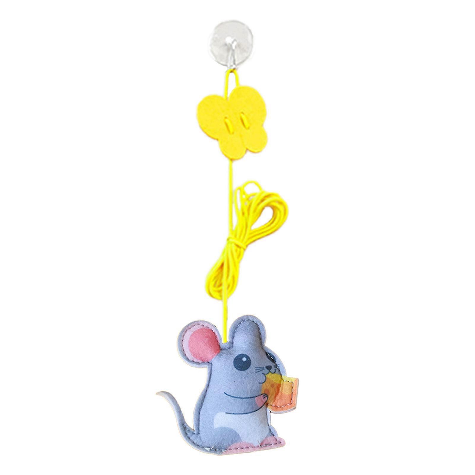 Door Cat Teaser Toy Retractable Adjustable Elastic Rope Interactive Doorway Kitten Teaser Toy 6.6ft Felt Mouse