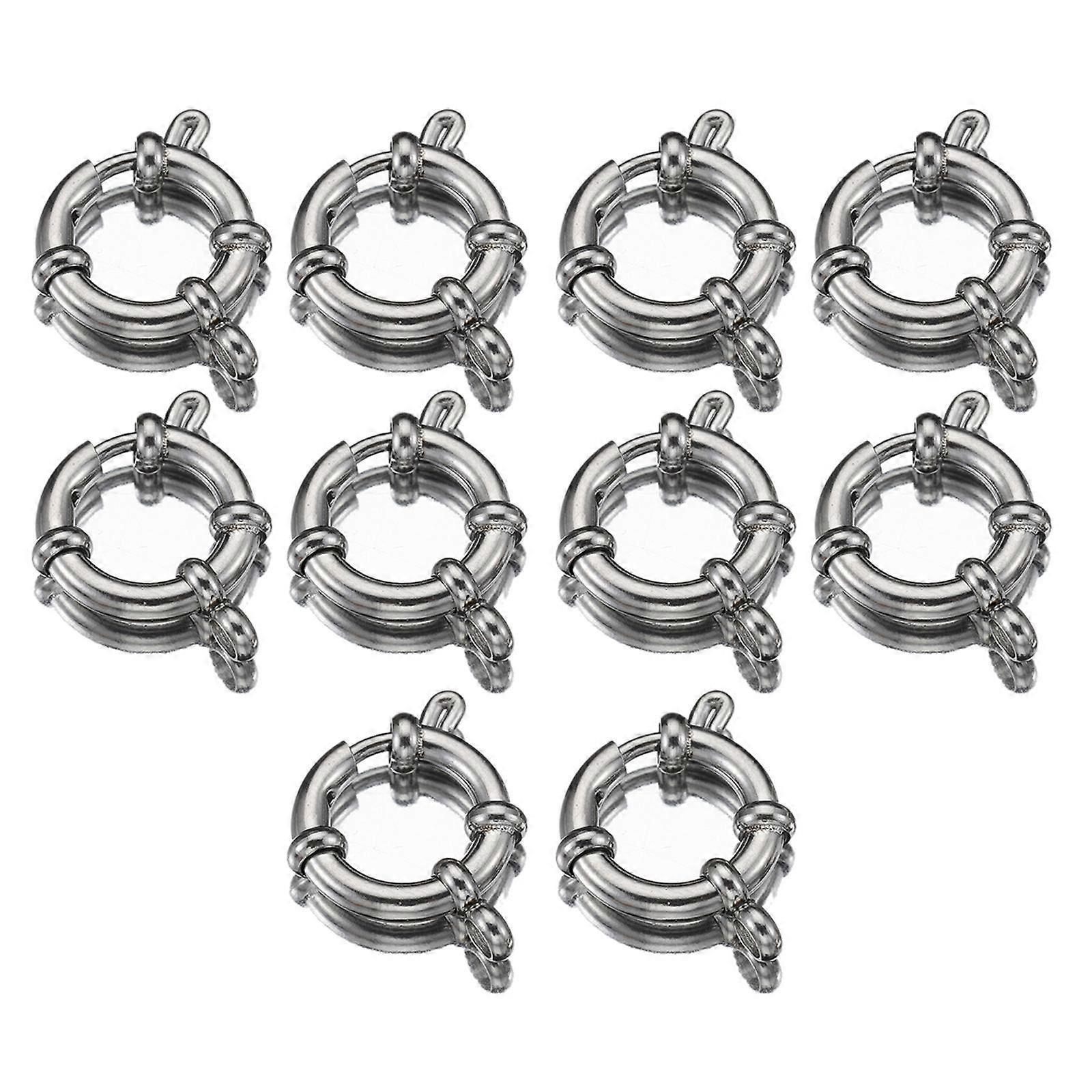 Pack of 10 Stainless Steel Necklace Clasp with Spring Hook Secure and Convenient Connector for Customizable Necklaces