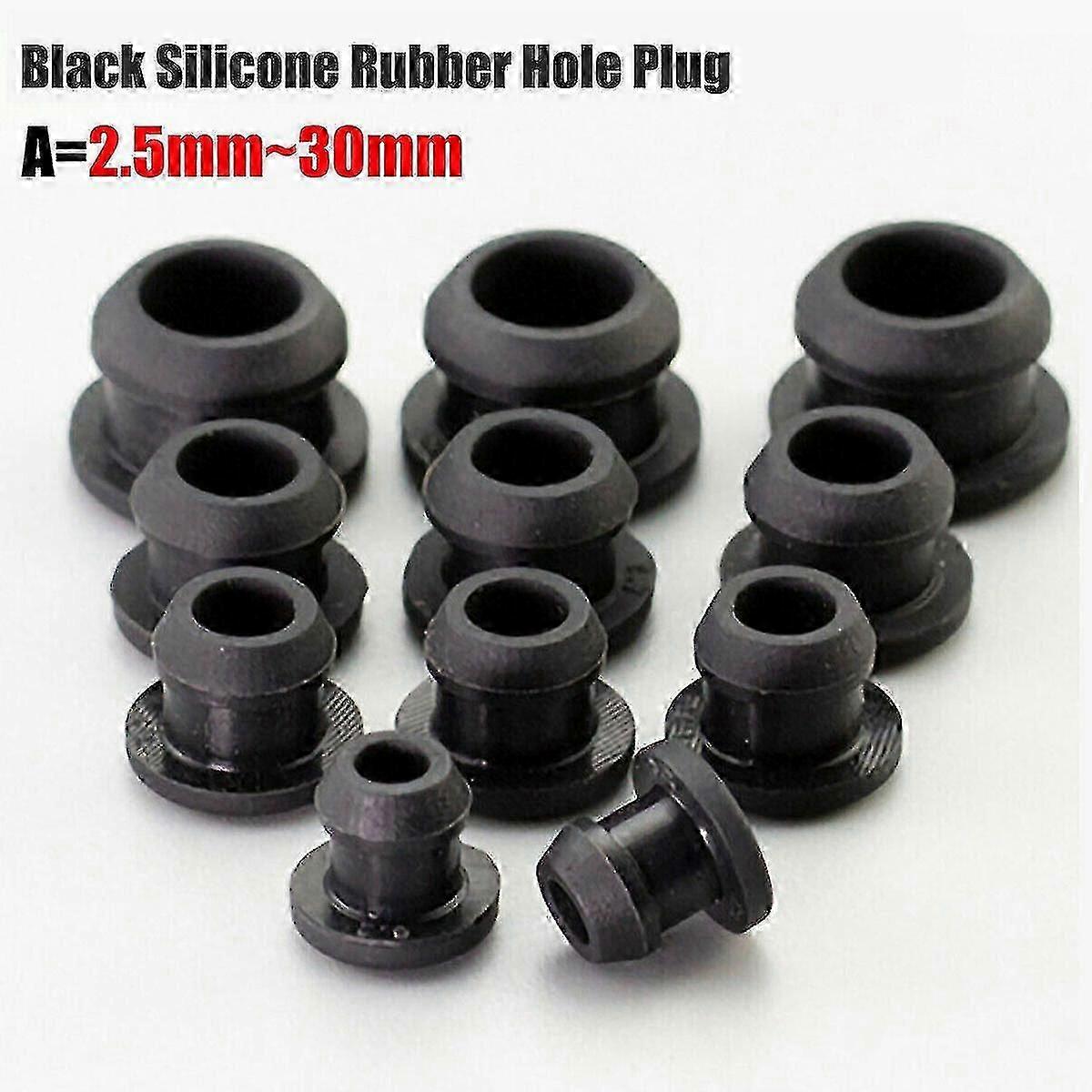 سيليكون المطاط المفاجئة على هول التوصيل 2.5mm ~ 30mm الأسود طمس نهاية قبعات أنبوب الأنابيب بوريس