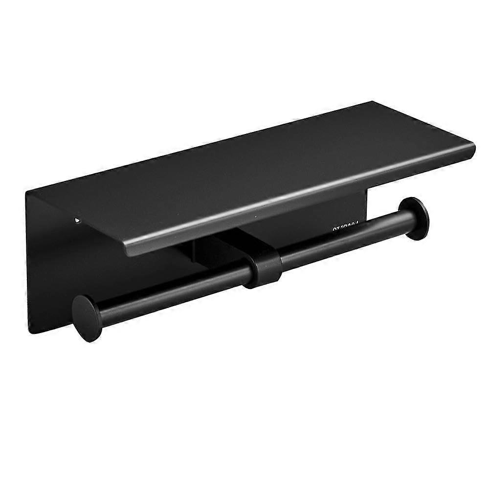Double-layer paper towel rack with shelves for kitchen countertop organization and storage