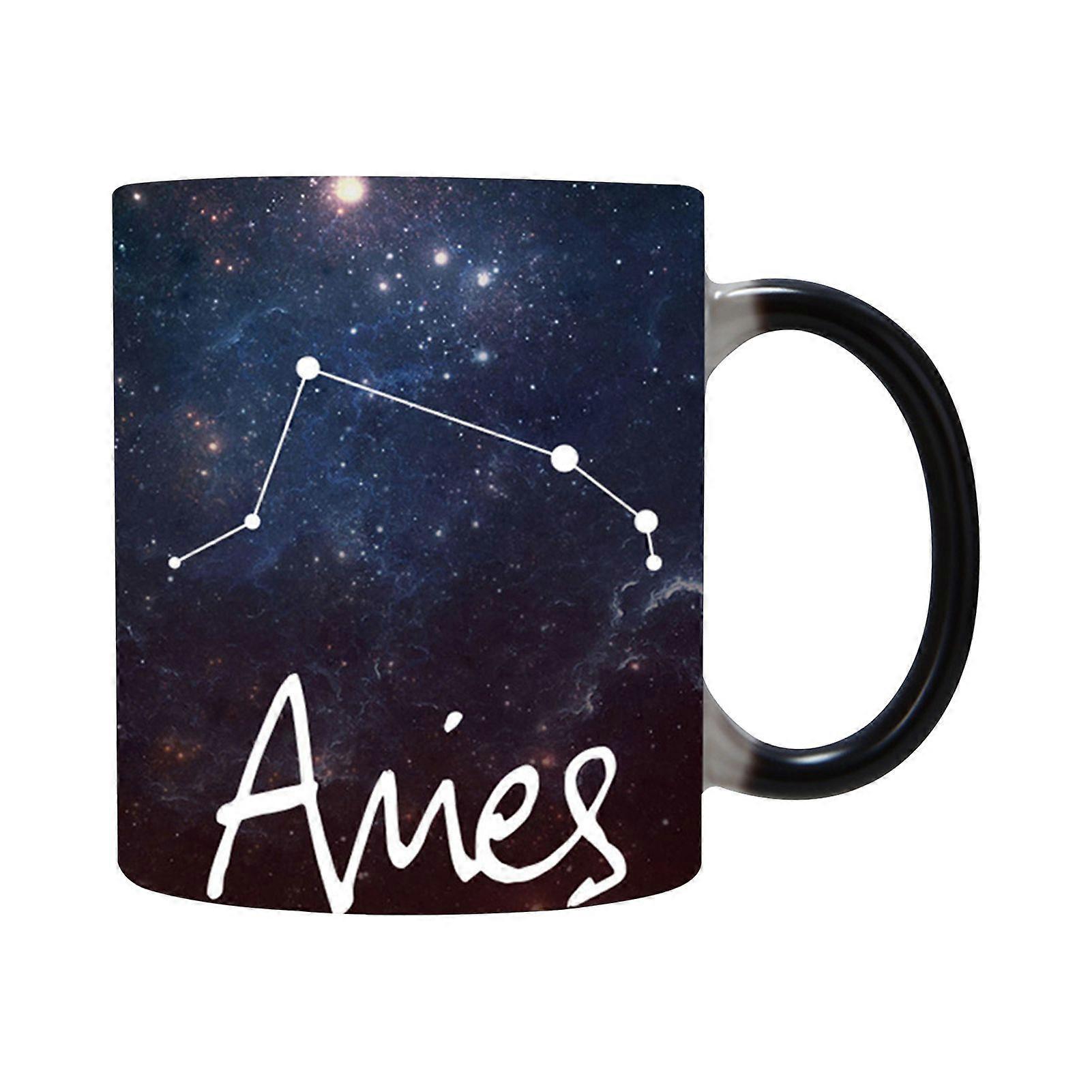 Qinghai Horoscope Heat Changing Mug 11oz Constellation Tea Cup Ceramic Heat Sensitive Coffee Cup Color Changing Cups Birthday Gifts for Friends