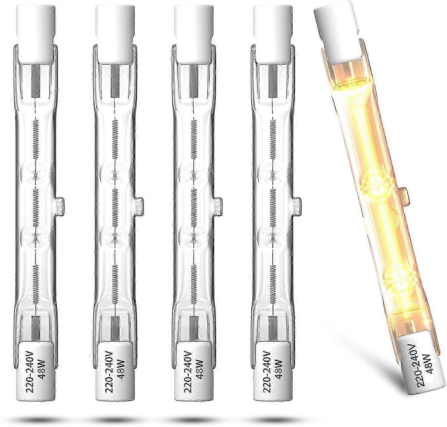 R7s Halogenlampe 78mm 48w Dimmbar R7s Lineare Halogenlampe Sicherheitslampen, 750lm Warmweiß 2700k J78 Doppelseitiges Flutlicht5.22
