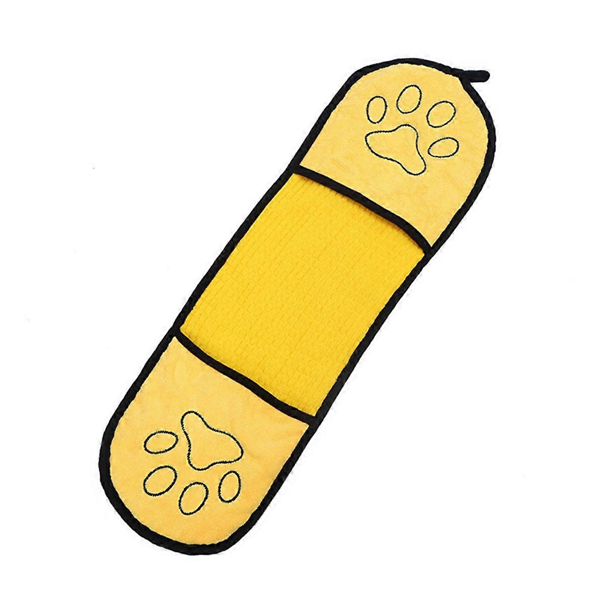 Serviette pour animaux de compagnie à séchage rapide pour chiens et chats - Serviette de bain super absorbante 62x23cm jaune