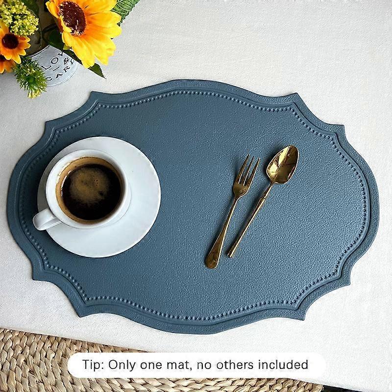 Leather Placemats Irregular Shape Waterproof Pad For Kitchenware Coffee Cup Pot