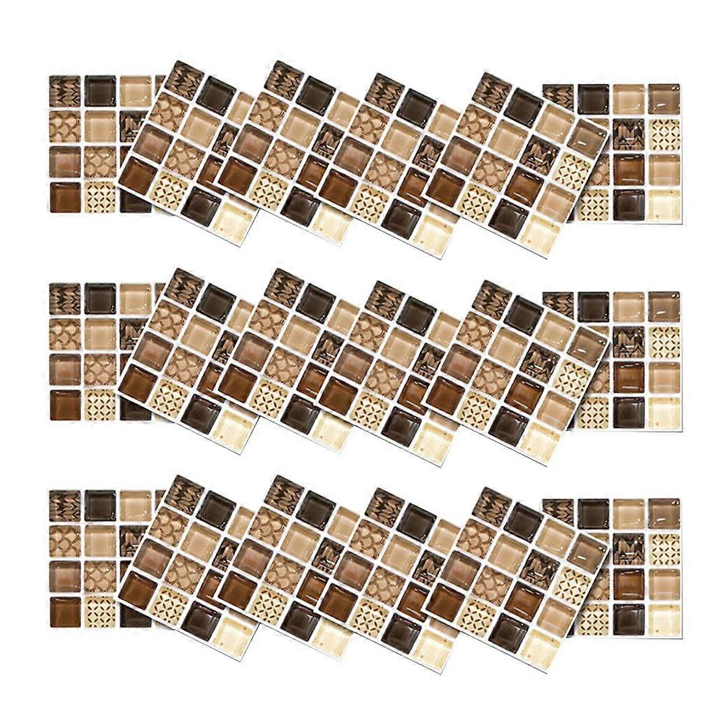 18PCS 3D Self-adhesive Wall Stickers Simulation European Geometric Tile Stickers