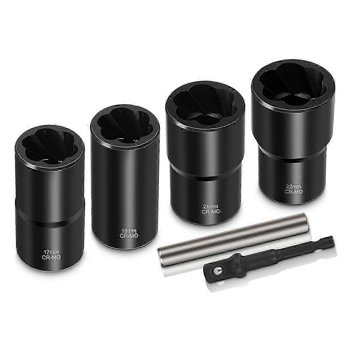 Lug Nut Remover Tool, 6 Piece Lug Nut Extractor Set 1/2 Inch Drive, Locking Lug Nut Remover Tool