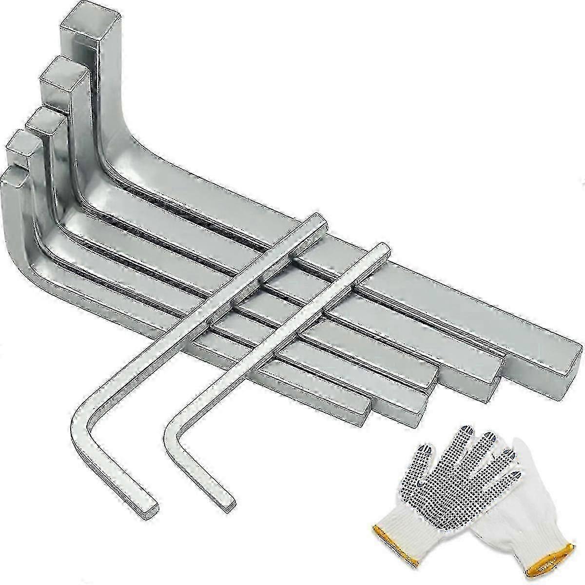 7 قطع مربع رئيس وجع مجموعة L على شكل مربع مفتاح كيت الكروم الفاناديوم الصلب مربع رئيس مفكات ، 3-10mm