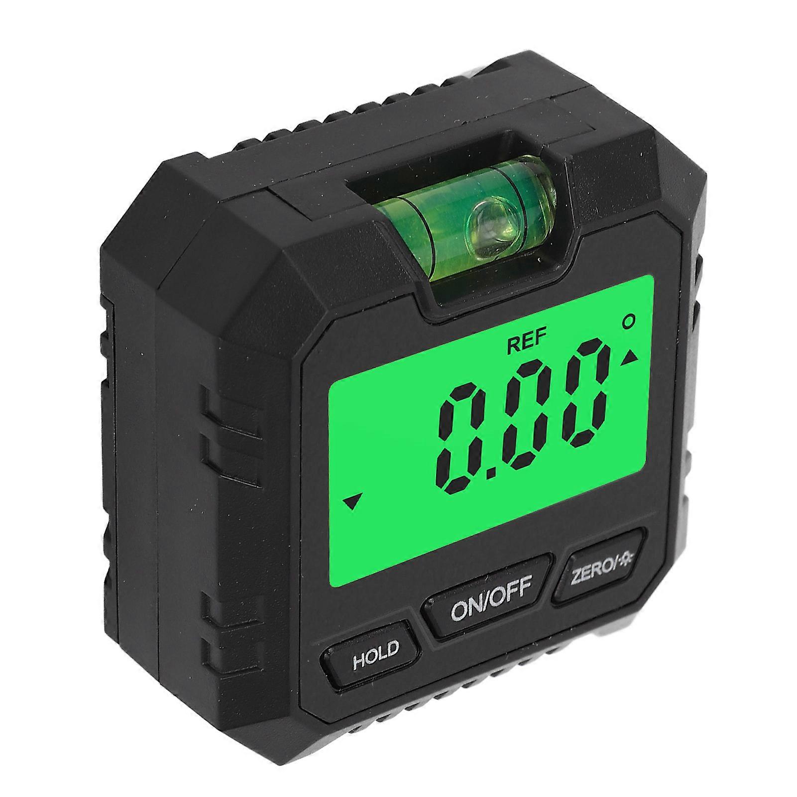 Digital Level Box Backlit LCD Display Magnetic Base 4 X 90° Mini Angle Gauge Meter Finder Protractor for Automotive Motorcycle Black 