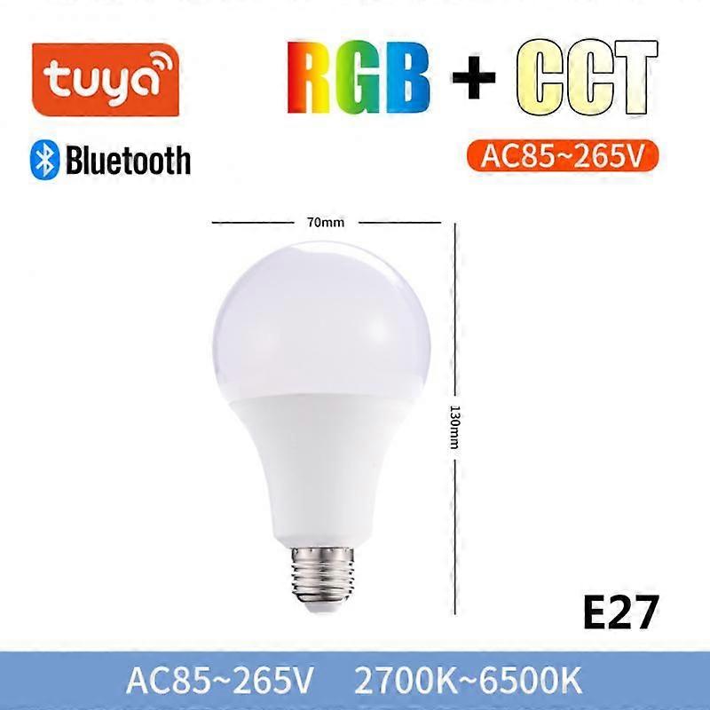15W Ampoule LED E27 RGB Bluetooth Smart Light Bulb 110V 220V Wireless Tuya