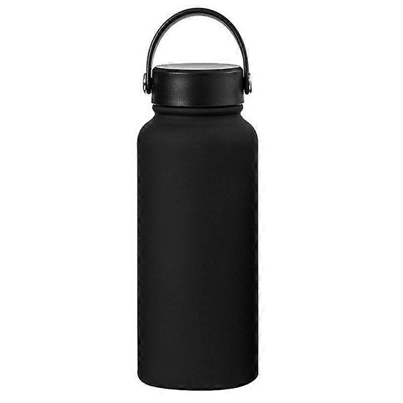 32oz Vacuum Insulated Stainless Steel Water Bottle with Cup Lid,Leak Proof BPA Free-Black