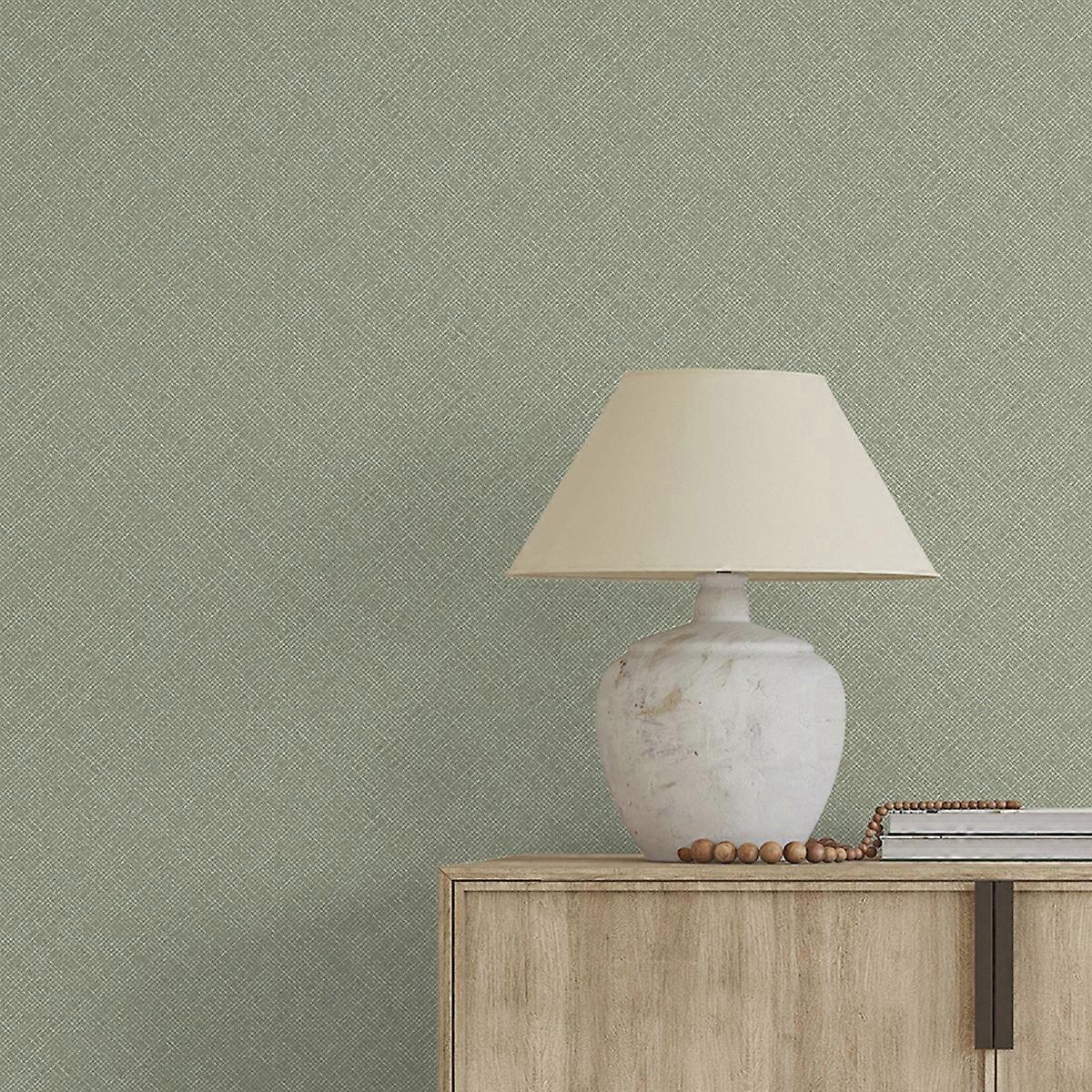 Jute Diagonal Weave Wallpaper Sage Green Grandeco A76801